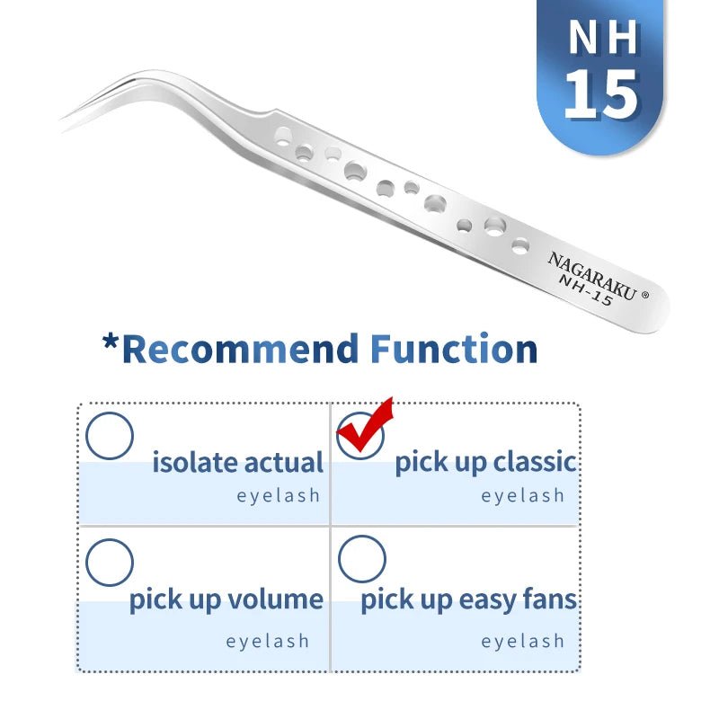 Personal Health Care Eyelash 3D Extension Tweezers - Stainless Steel - Accurate Clip