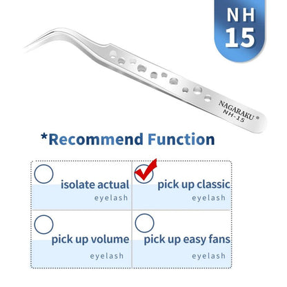 Personal Health Care Eyelash 3D Extension Tweezers - Stainless Steel - Accurate Clip