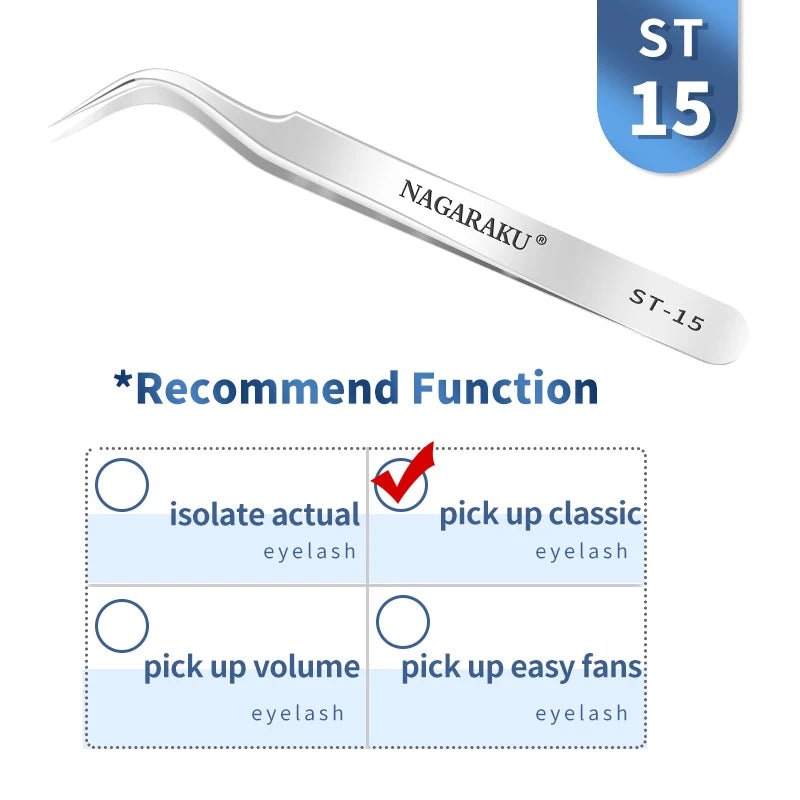 Personal Health Care Eyelash 3D Extension Tweezers - Stainless Steel - Accurate Clip