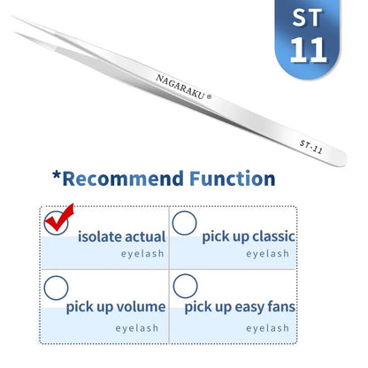 Personal Health Care Eyelash 3D Extension Tweezers - Stainless Steel - Accurate Clip