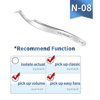 Personal Health Care Eyelash 3D Extension Tweezers - Stainless Steel - Accurate Clip