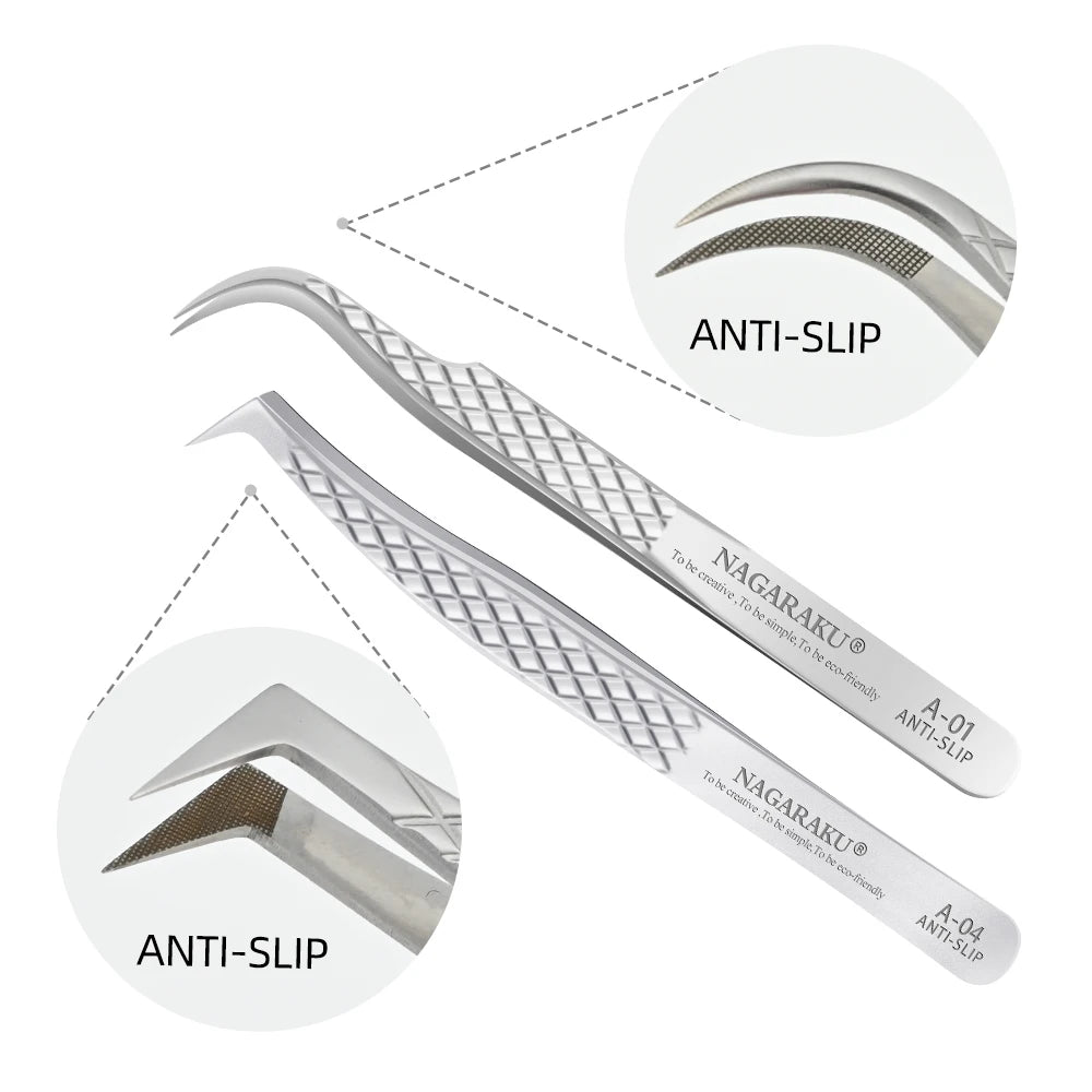 Personal Health Care Eyelash 3D Extension Tweezers - Stainless Steel - Accurate Clip
