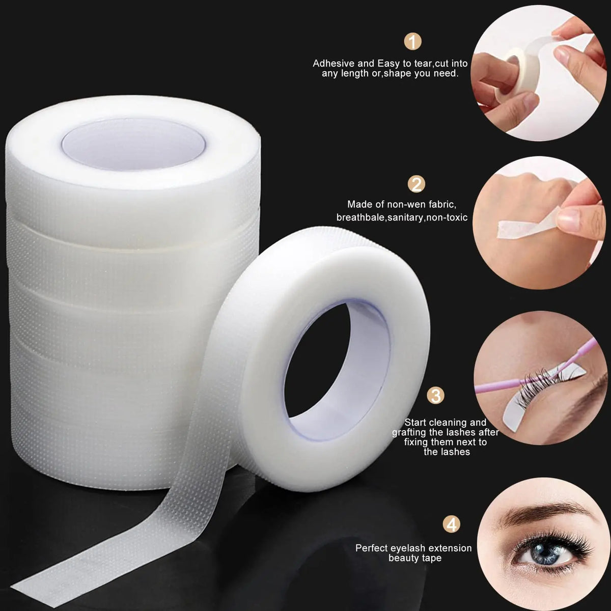 Personal Health Care Eyelash Tape Transparent Adhesive Micropore Fabric (10 Yards)