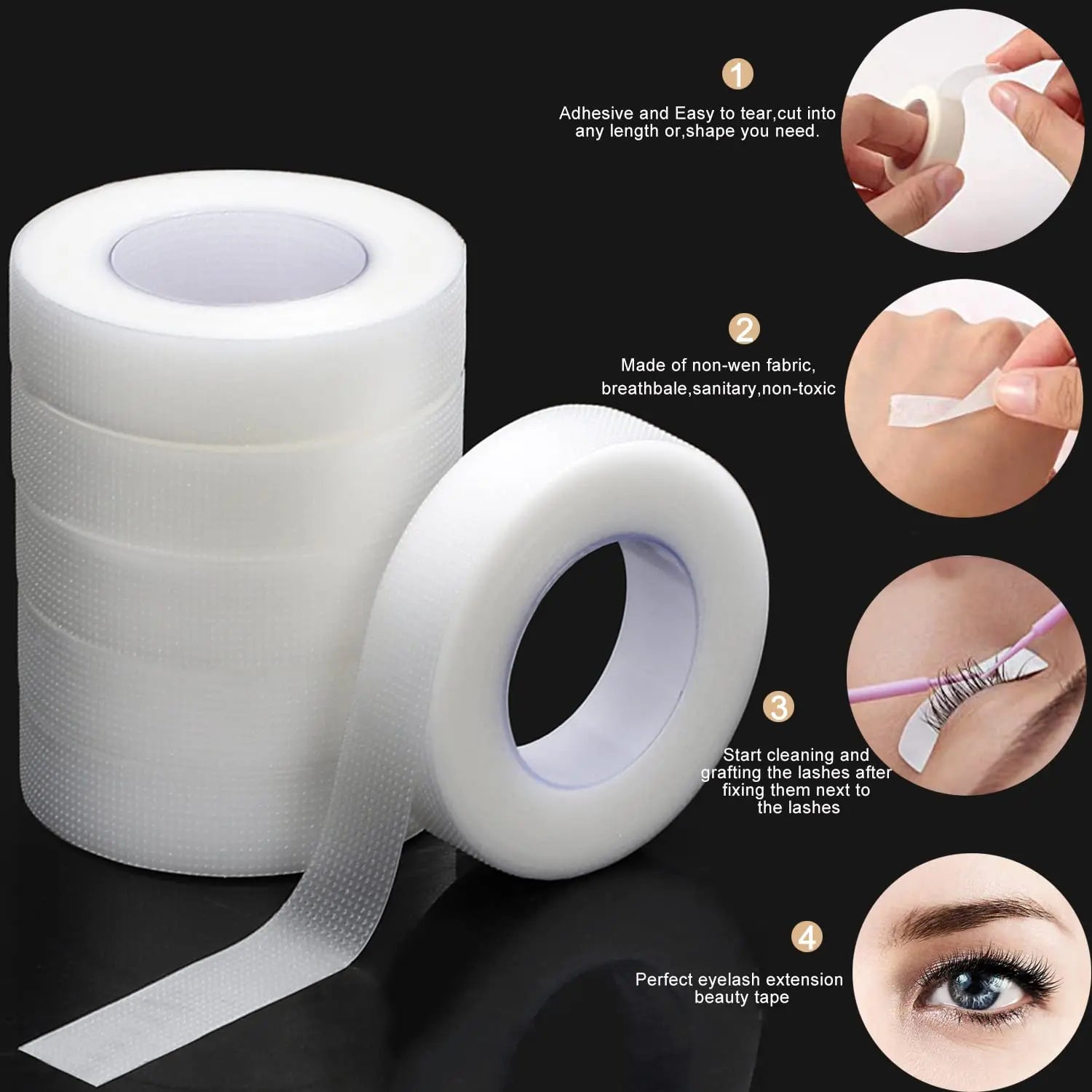Personal Health Care Eyelash Tape Transparent Adhesive Micropore Fabric (10 Yards)