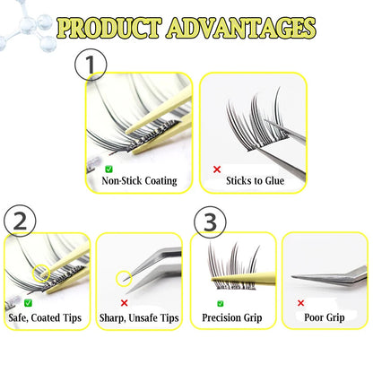 Personal Health Care Eyelashes Anti-Stick Applicator - Stainless Steel Tweezer