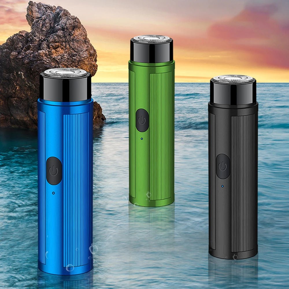 Personal Health Care Face Care Mini Electric Razor Shaver Rechargeable Unisex Blue Colour - Black Colour and Green Colour