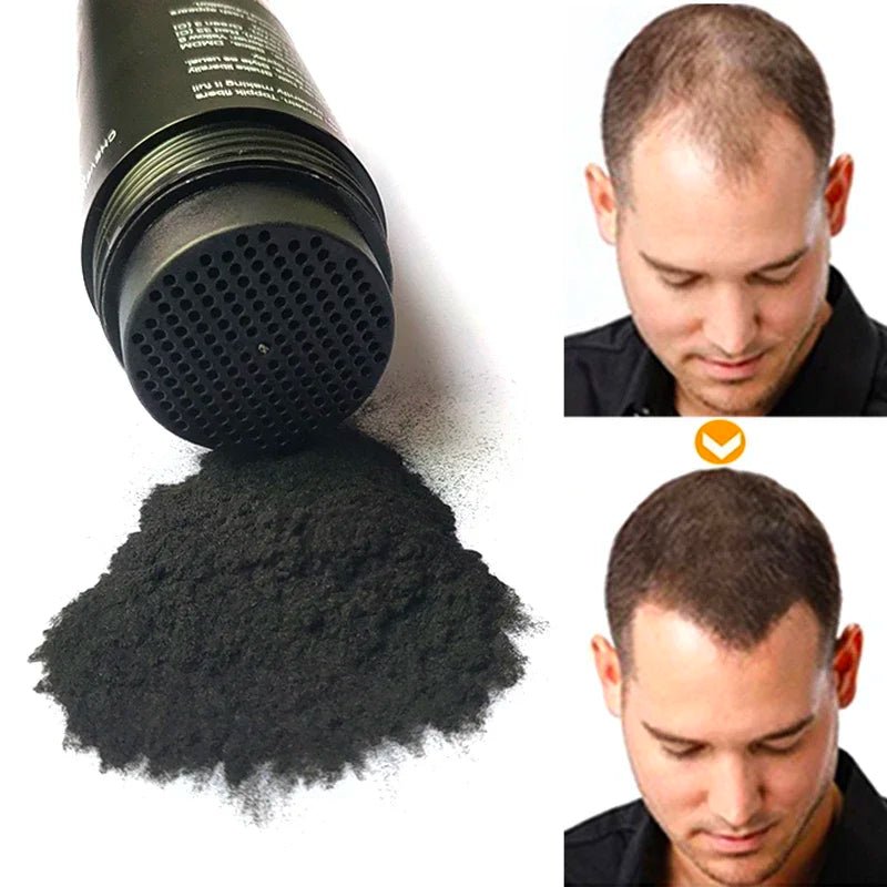 Personal Health Care Hair Building Fibres Hair Spray Treatment before and after treatment on man black hair