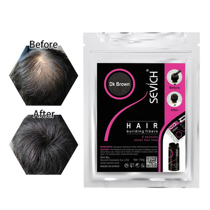 Wellness Hair Fibres Colours Keratin Hair Building Powder before and after use Picture