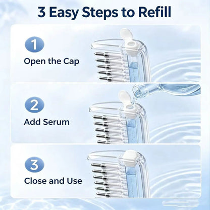 Personal Health Care Hair Oil Applicator Comb with Scalp Massager – Built-In Liquid Reservoir & Rolling Metal Teeth