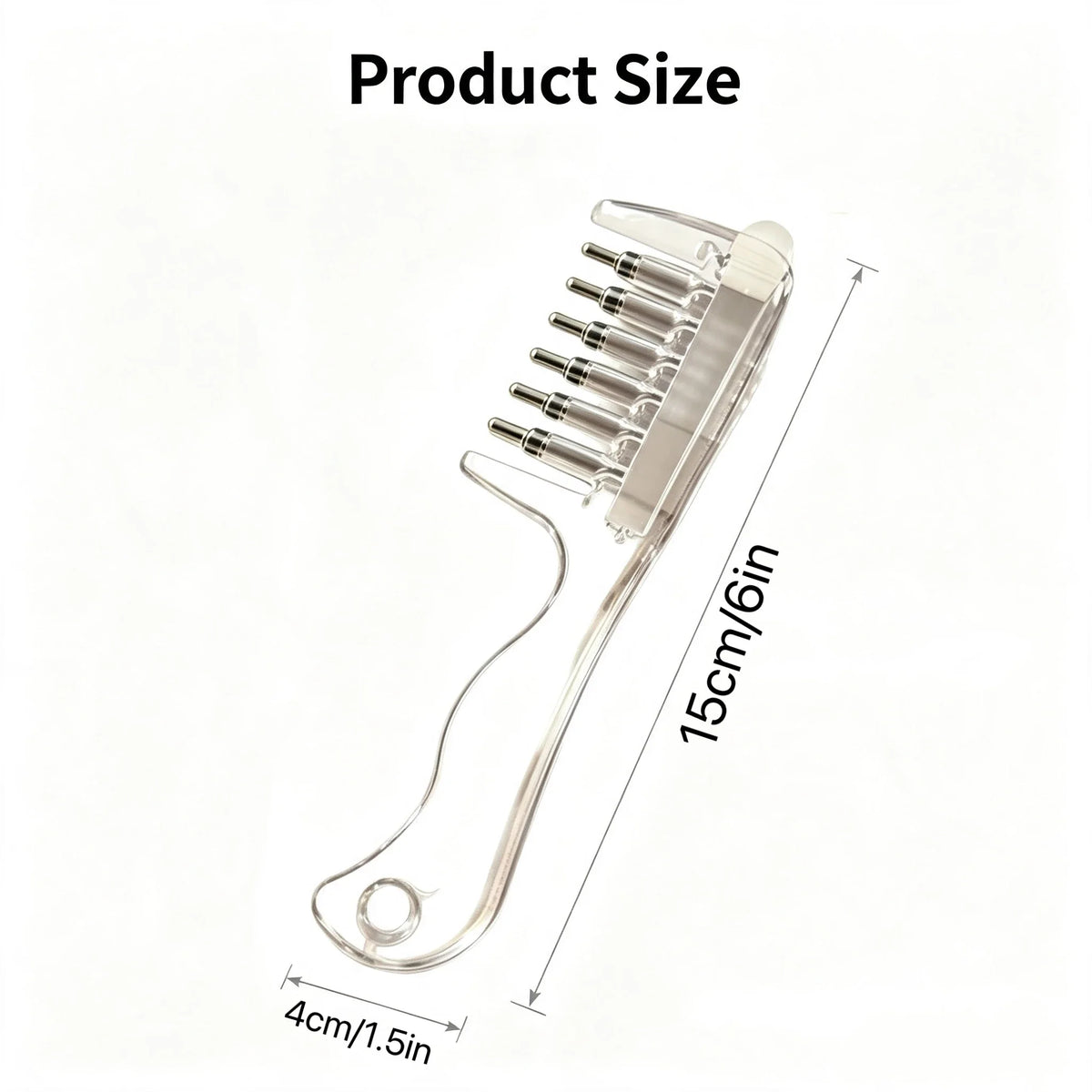 Personal Health Care Hair Oil Applicator Comb with Scalp Massager – Built-In Liquid Reservoir & Rolling Metal Teeth