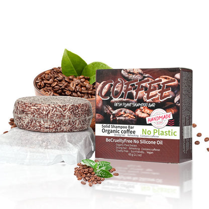 Personal Health Care Handmade Soap that Controls Dandruff - Coffee-Flavored Solid Shampoo, Nourishing Hair Essential Oil