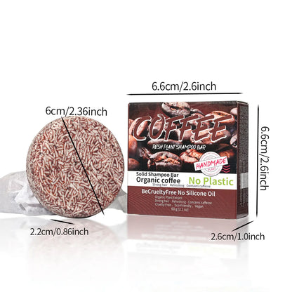 Personal Health Care Handmade Soap that Controls Dandruff - Coffee-Flavored Solid Shampoo, Nourishing Hair Essential Oil