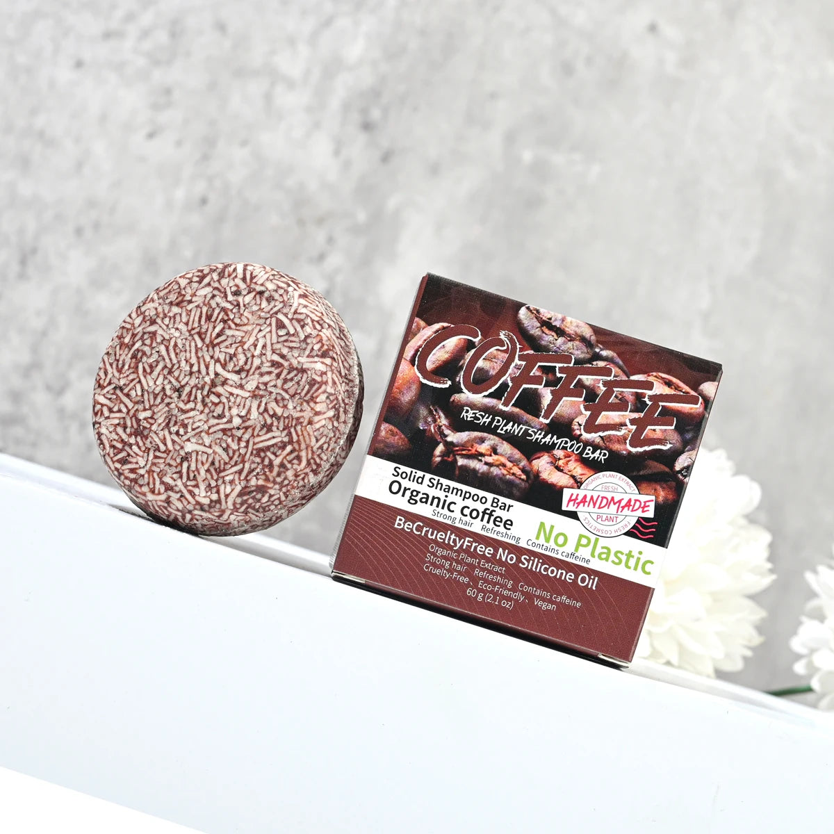 Personal Health Care Handmade Soap that Controls Dandruff - Coffee-Flavored Solid Shampoo, Nourishing Hair Essential Oil