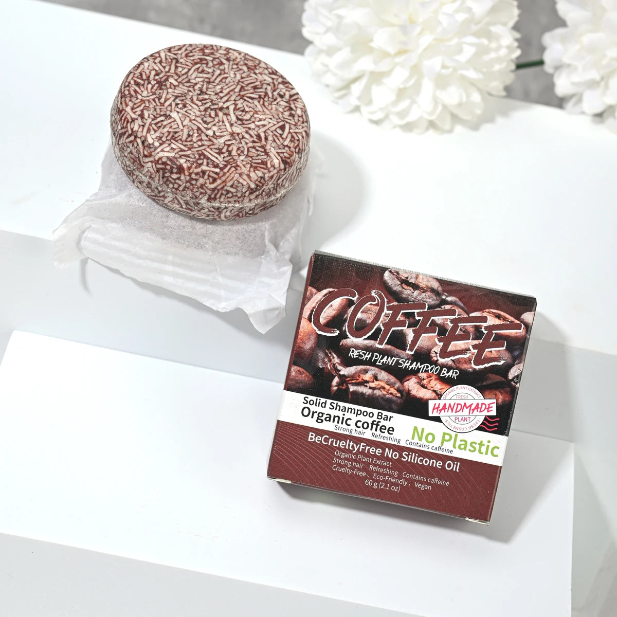 Personal Health Care Handmade Soap that Controls Dandruff - Coffee-Flavored Solid Shampoo, Nourishing Hair Essential Oil