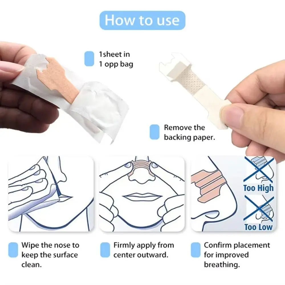 Personal Health Care Hypoallergenic Nose Strips Breathable for Nasal Congestion (30 Pieces)