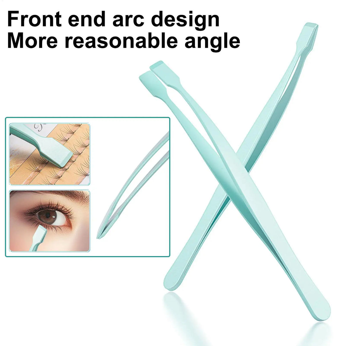 Personal Health Care Lower Eyelash Tweezers, Stainless Steel for Ladies