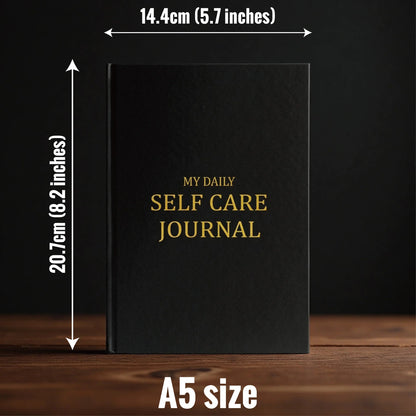 Personal Health Care Mindfulness Journal for Mental Wellness - Daily Self-Care Routine Black Colour
