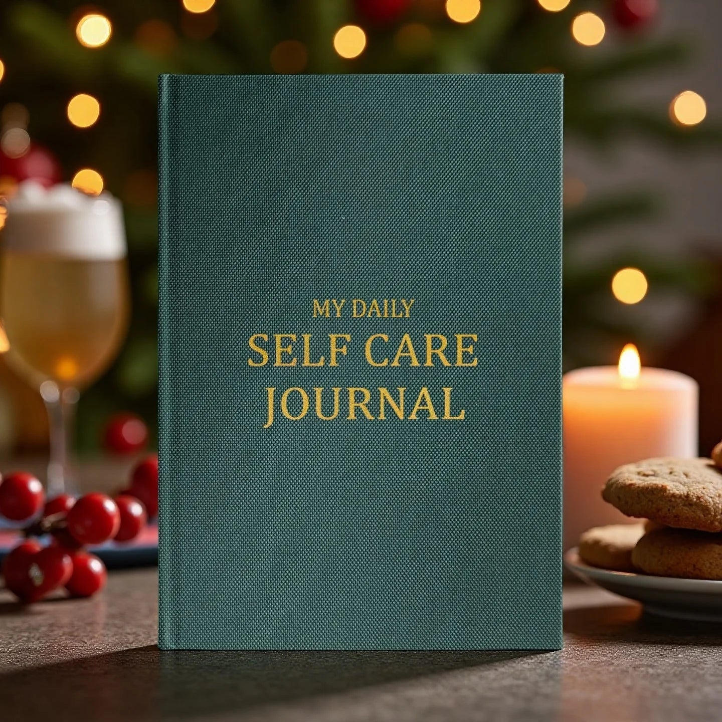 Personal Health Care Mindfulness Journal for Mental Wellness - Daily Self-Care Routine Green Colour