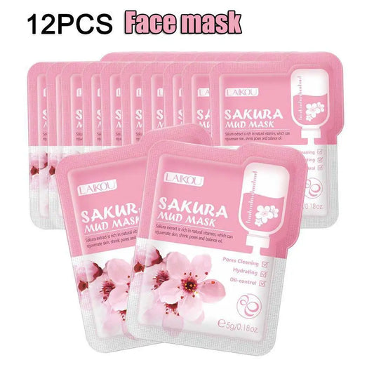 Personal Health Care Mud mask Brightening Hydrating Face Mask (12 Pieces)
