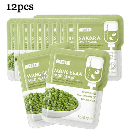 Personal Health Care Mud mask Brightening Hydrating Face Mask (12 Pieces)