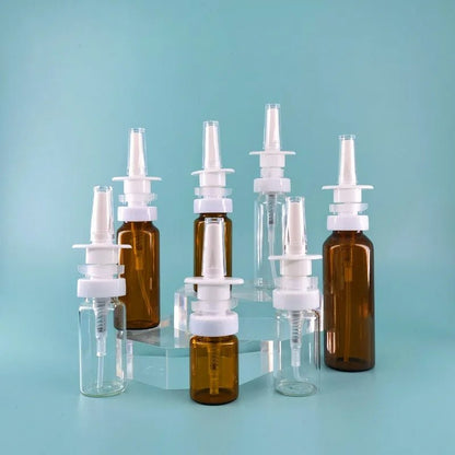 Personal Health Care Nasal Spray Bottle Glass - Nose Mist Sprayer -  Amber Colour (5 ml-50 ml)
