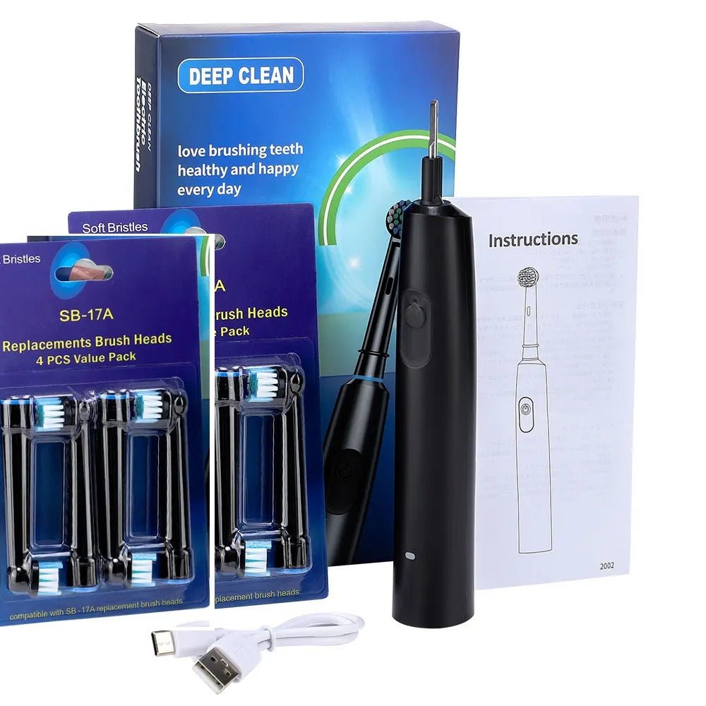 Personal Health Care - Oral Care Electric Toothbrush Rotary Brush - Waterproof - Rechargeable - 4 Heads White Colour, No case