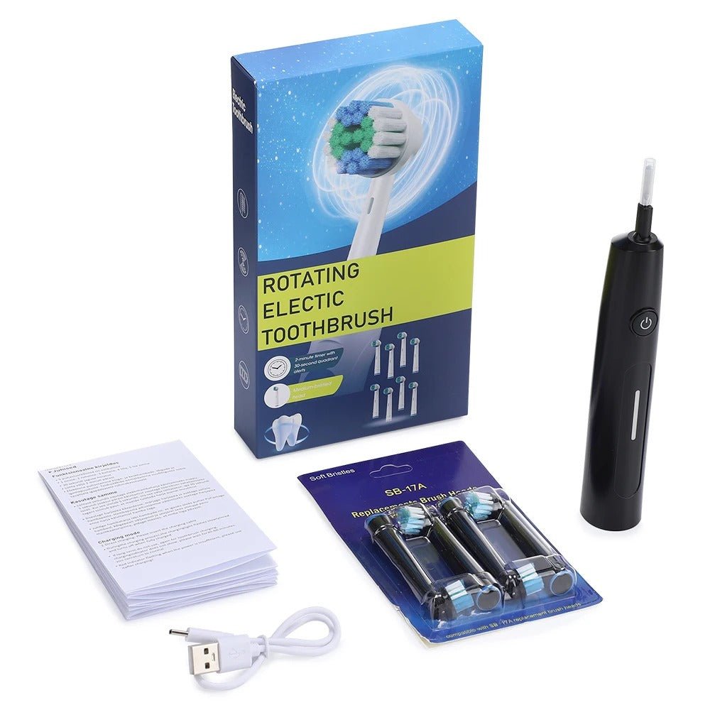 Personal Health Care - Oral Care Electric Toothbrush Rotary Brush - Waterproof - Rechargeable - 4 Heads White Colour, No case