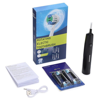 Personal Health Care - Oral Care Electric Toothbrush Rotary Brush - Waterproof - Rechargeable - 4 Heads White Colour, No case
