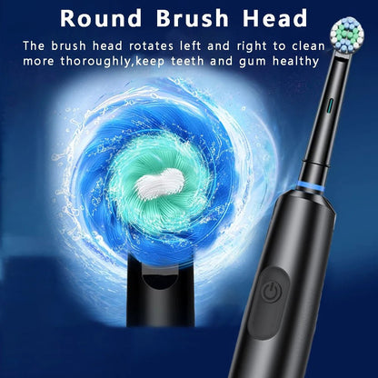 Personal Health Care - Oral Care Electric Toothbrush Rotary Brush - Waterproof - Rechargeable Round Brush Head
