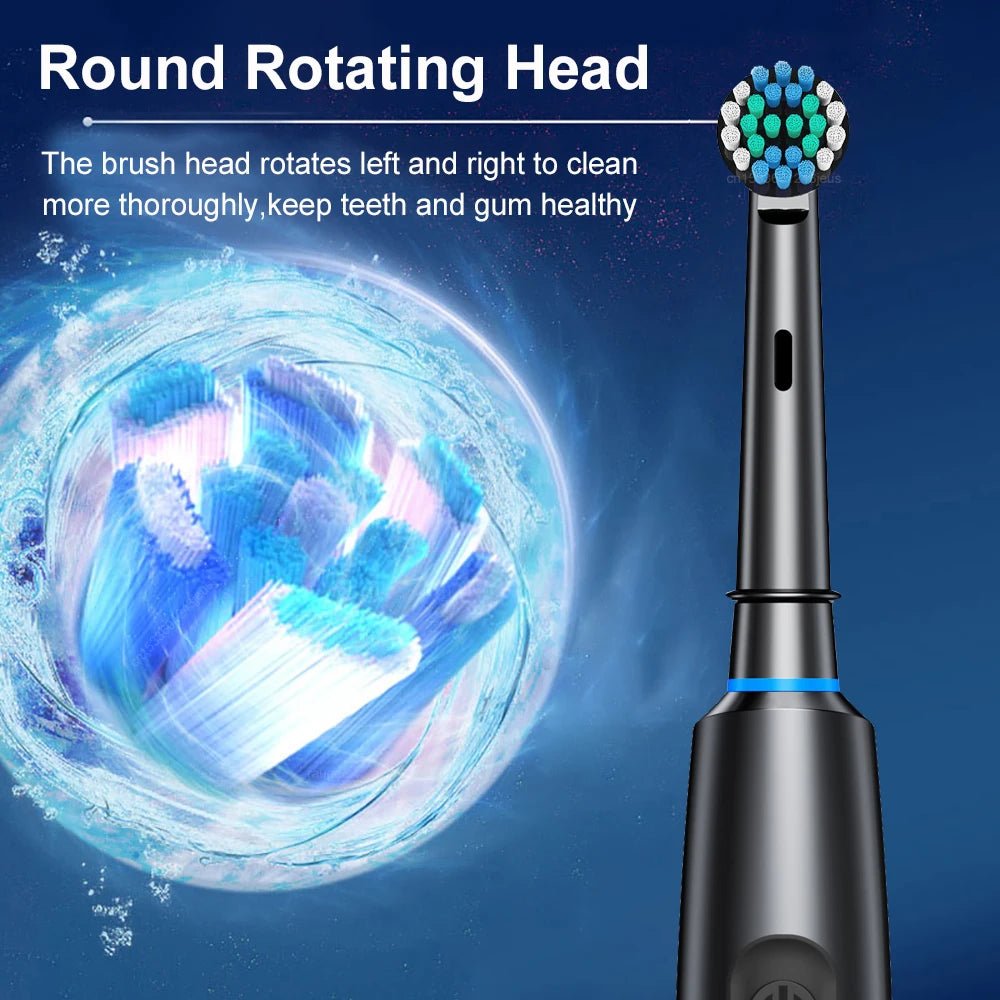 Personal Health Care Electric Toothbrush Rotary Rechargeable - Round Rotating Head Shown