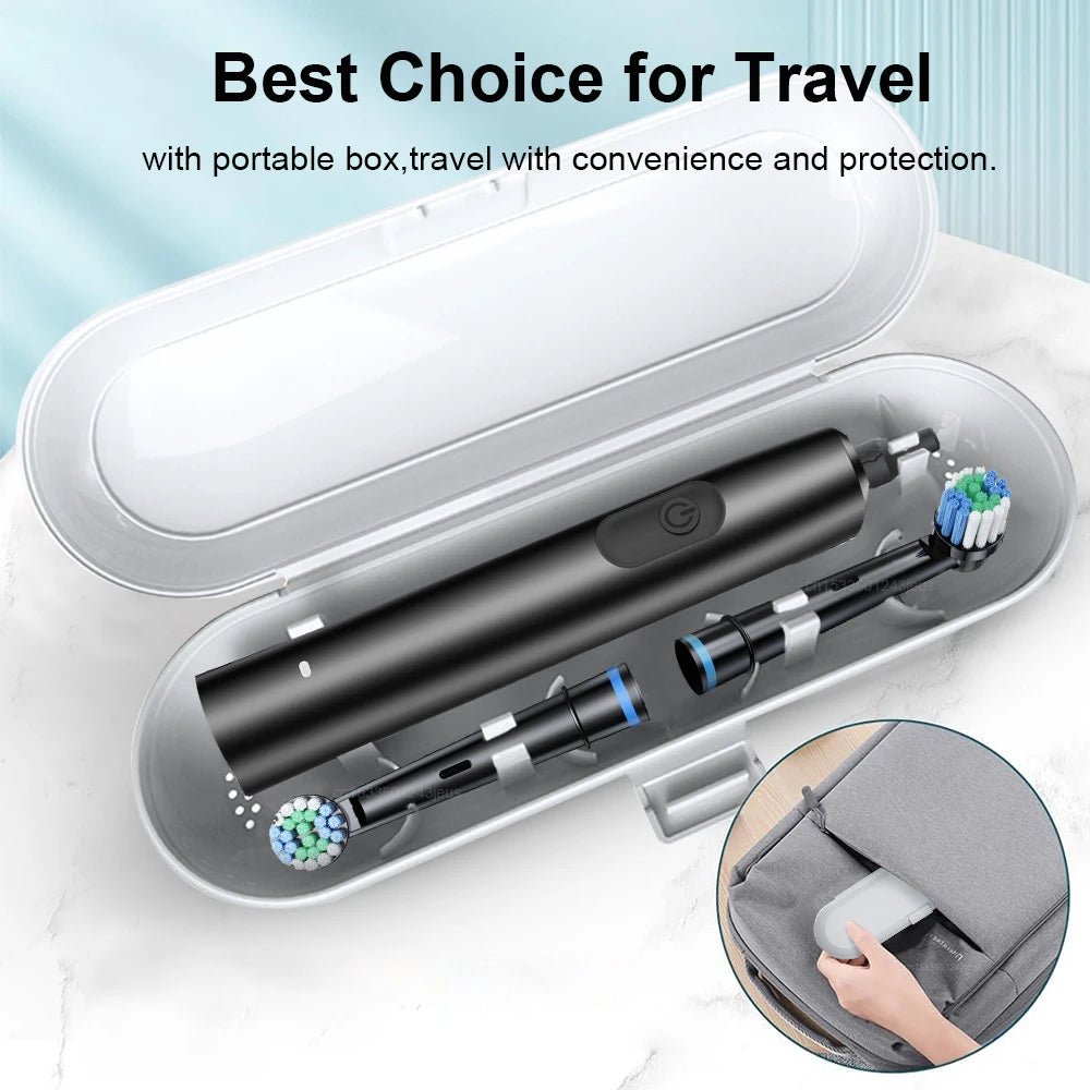Personal Health Care Electric Toothbrush Rotary Rechargeable - Bet Choice for Travel - Portable Box shown
