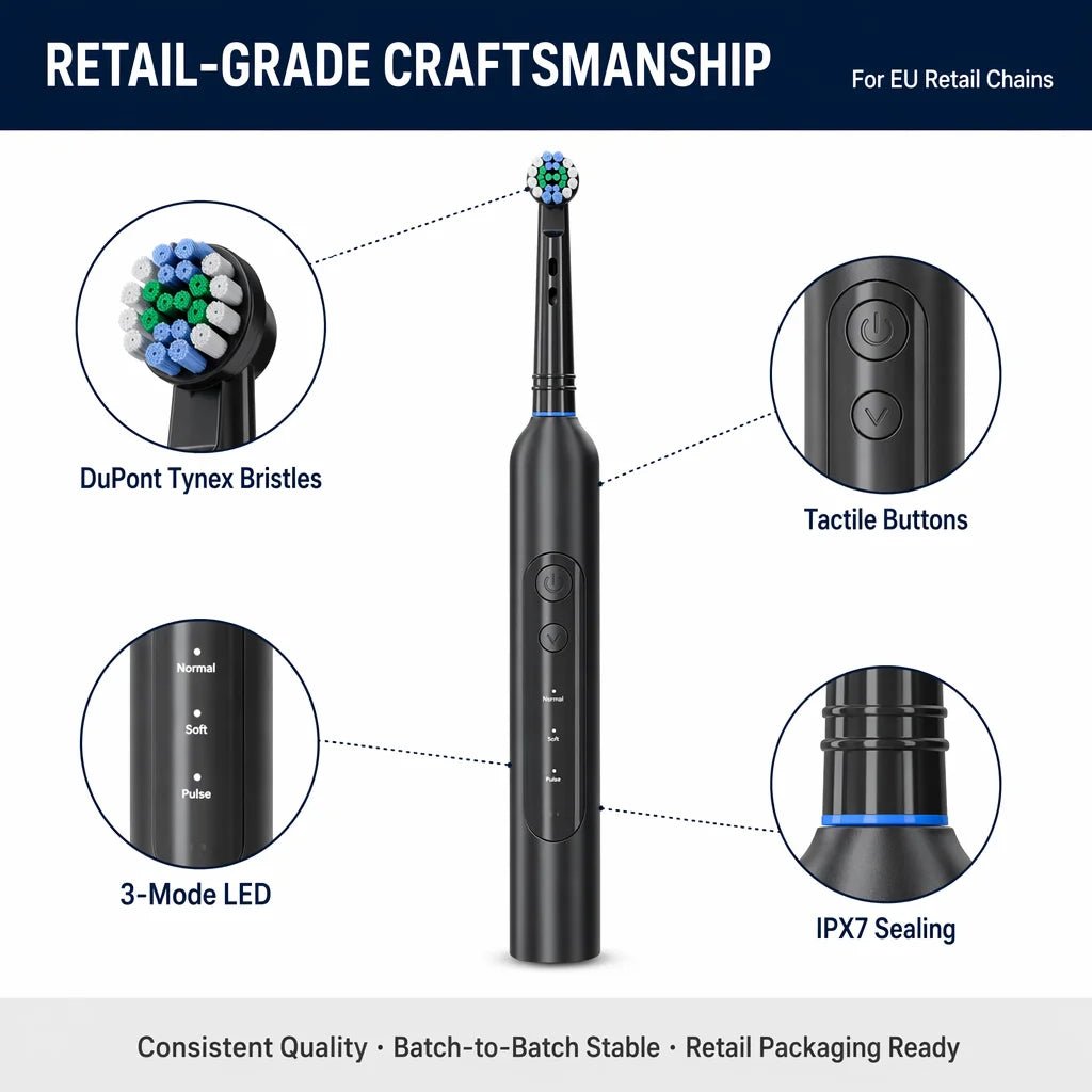 Personal Health Care - Oral care - Rotating Electric Toothbrush -5 Modes - Waterproof -30-Day Battery Life