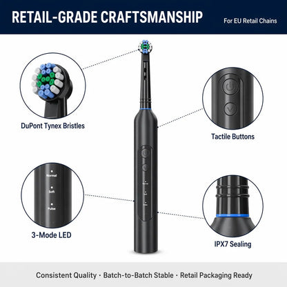 Personal Health Care - Oral care - Rotating Electric Toothbrush -5 Modes - Waterproof -30-Day Battery Life