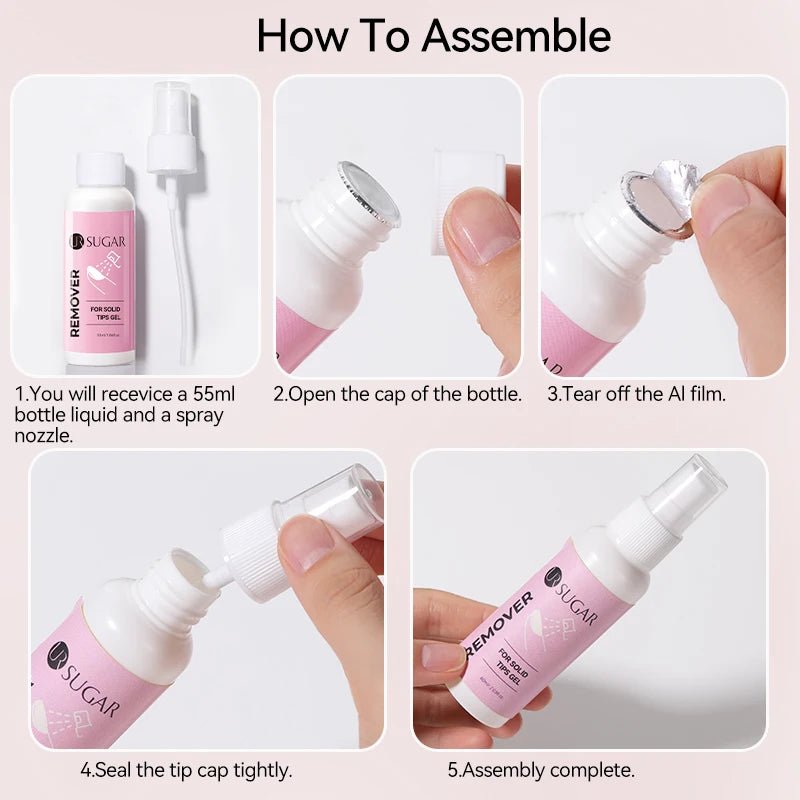 Personal Health Care Remover for Solid Tips Gel False Nails - Dissolving Liquid Manicure Tool (55 ml)