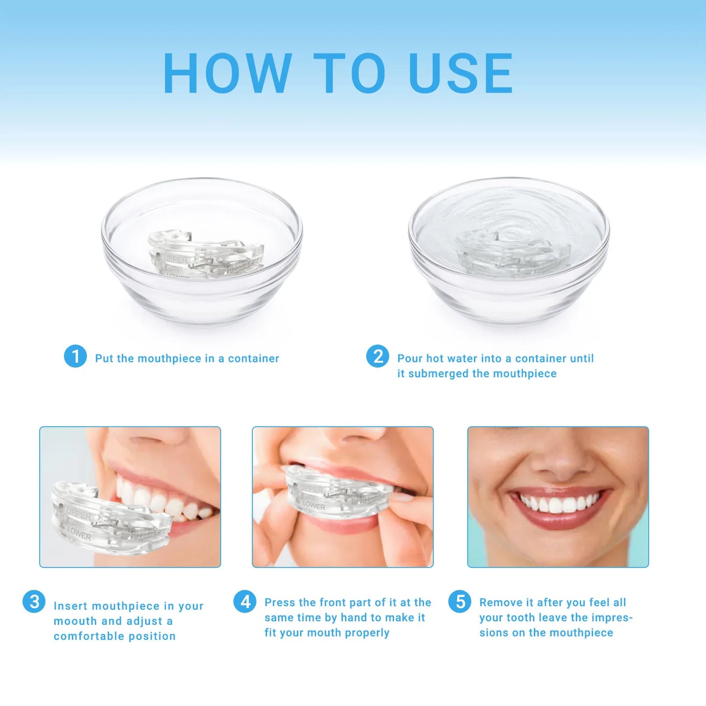 Personal Health Care Silicone Anti-Snoring Bruxism Mouth Guard How to Use