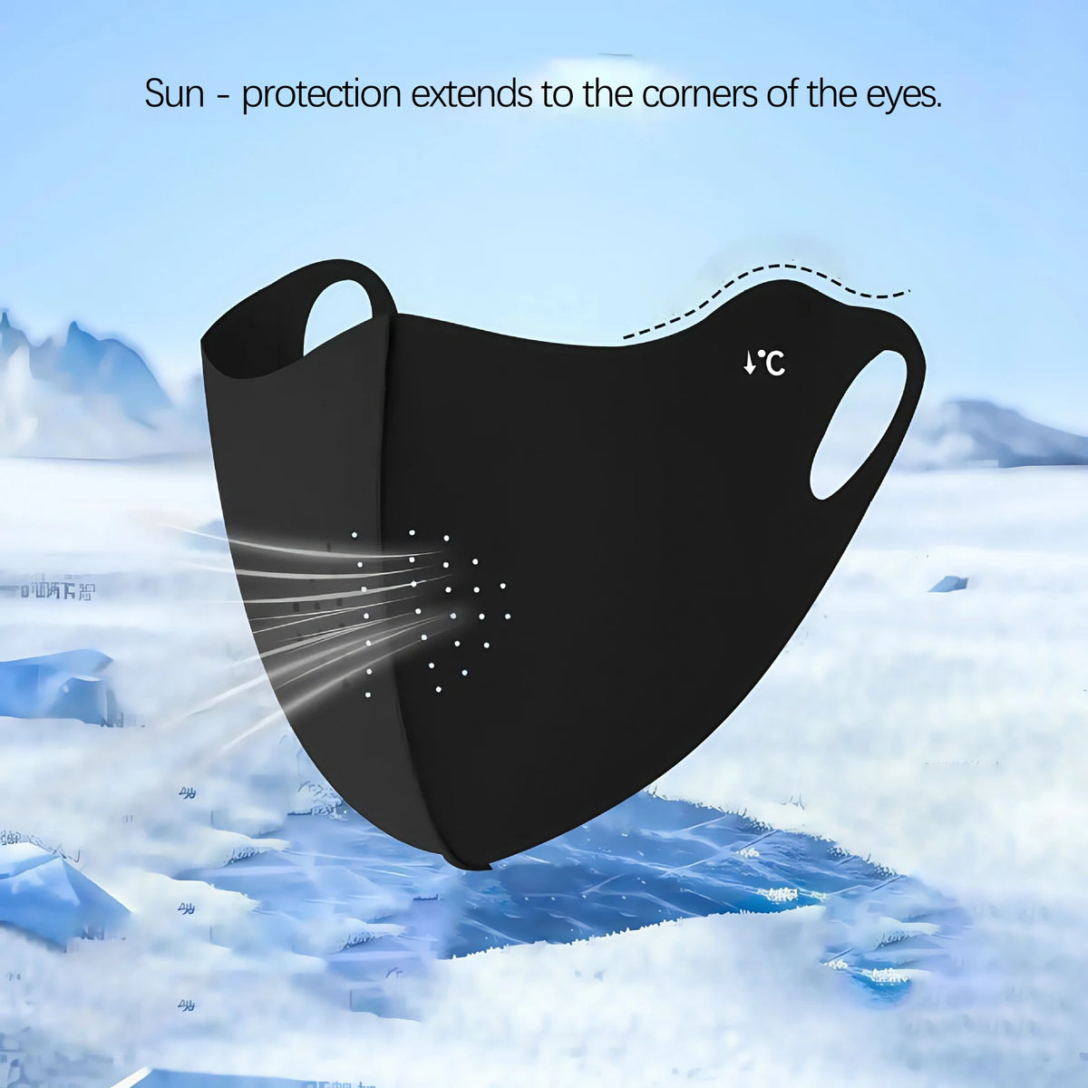 Personal Health Care Sun Face Cover Unisex Breathable Lightweight Washable