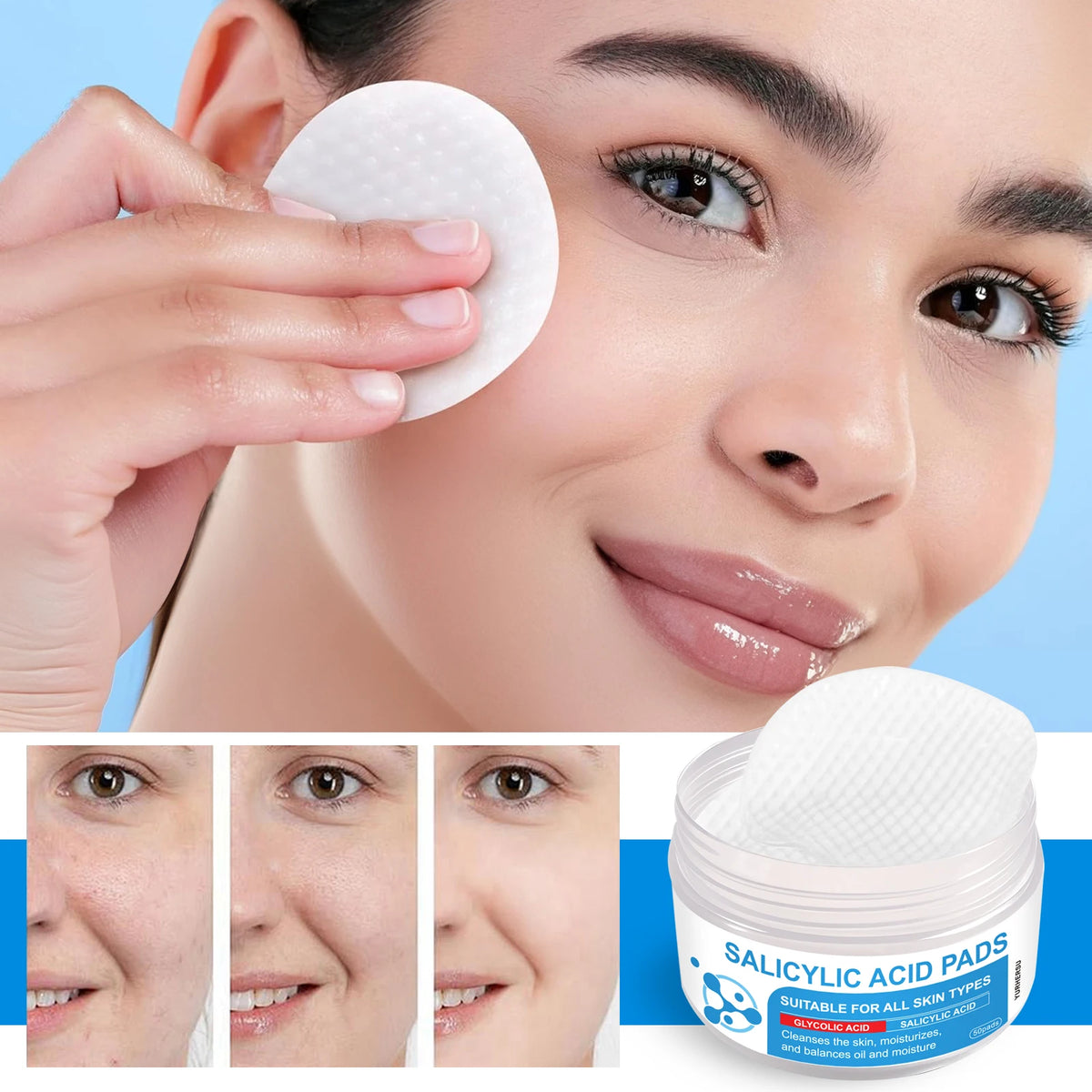Personal Health Care These Dual-Effect Facial Toner Pads Contain 4.5% AHA Lactic Acid and 0.45% BHA Salicylic Acid