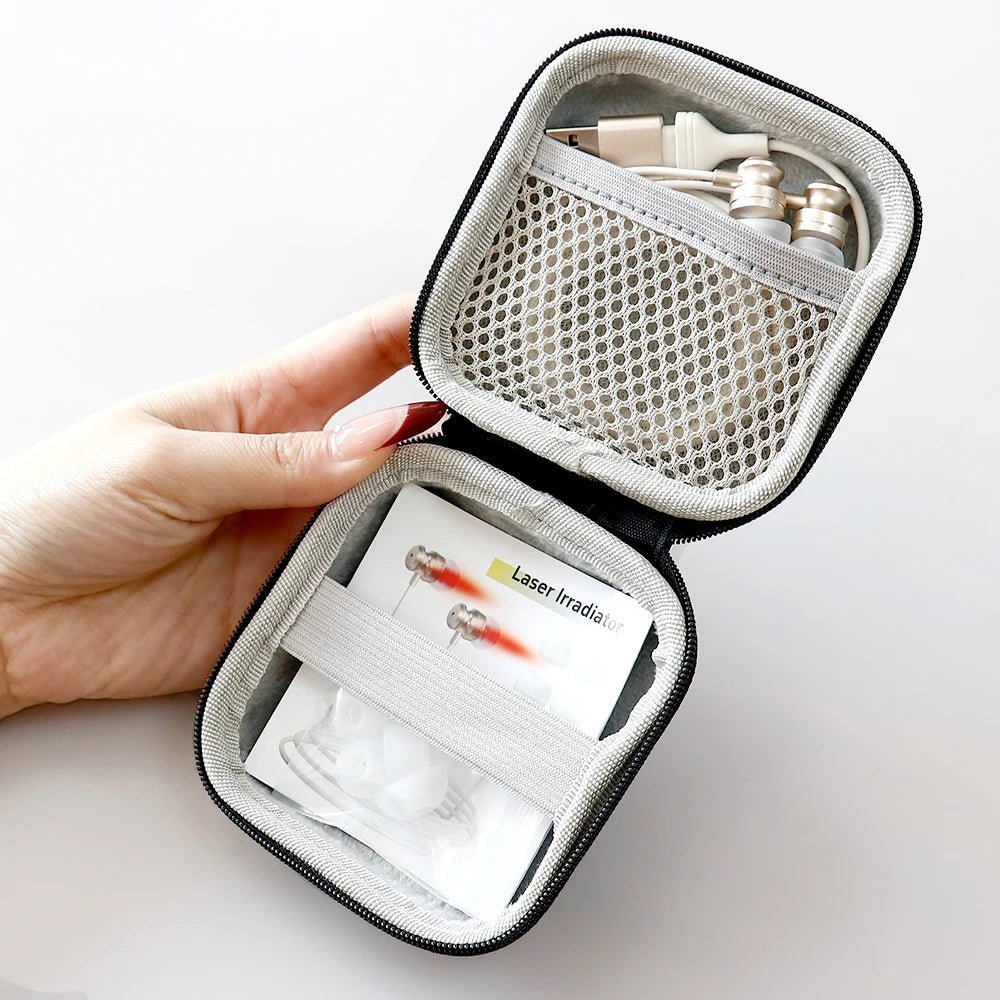 Personal Health care Tinnitus Relief Earplugs Red Light Irradiator 650nm Détails of the transport bag 