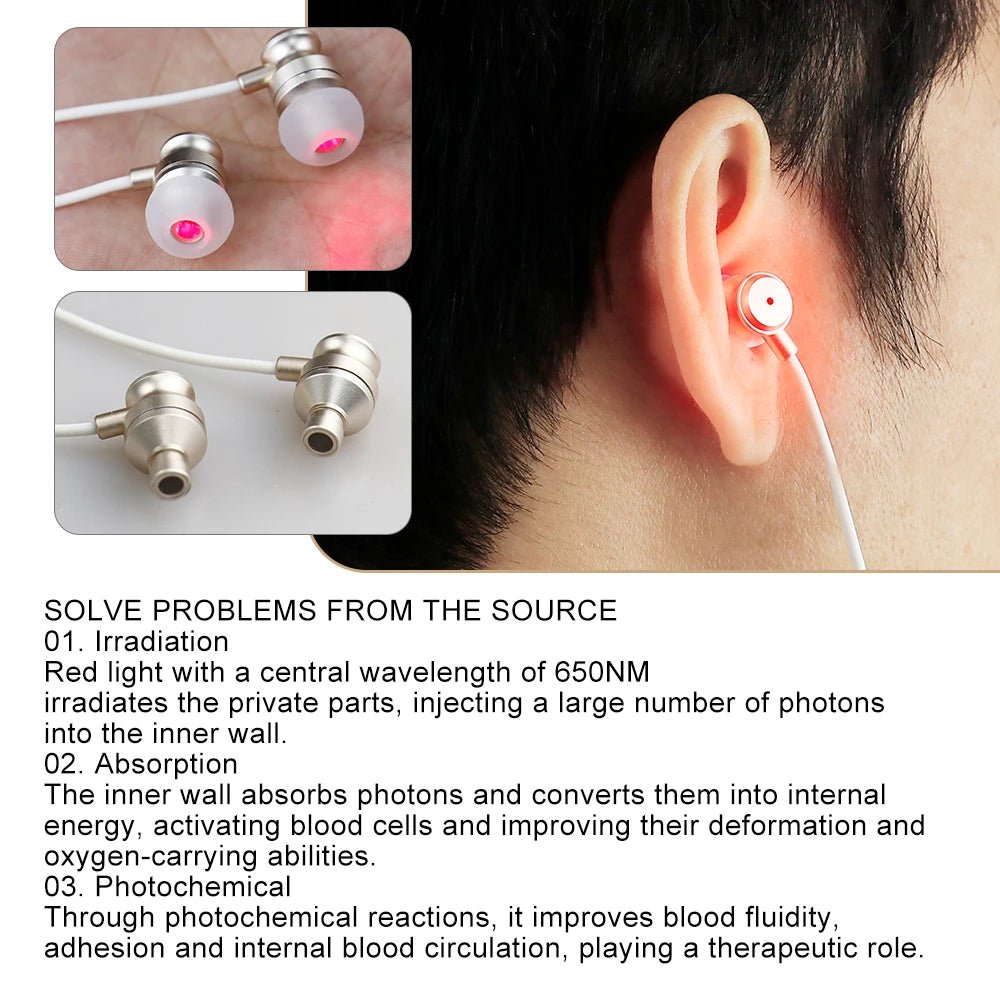Personal Health care Tinnitus Relief Earplugs Red Light Irradiator 650nm Relief ear problems
