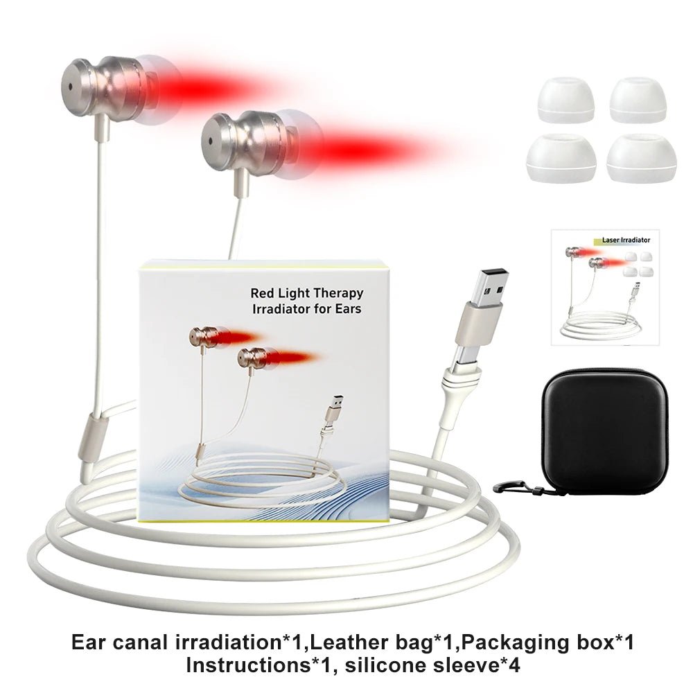 Personal Health care Tinnitus Relief Earplugs Red Light Irradiator 650nm USB cable included