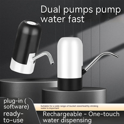 Personal Health Care Water Bottle Dispenser USB Rechargeable, Portable 5 Gallon White and Black shown