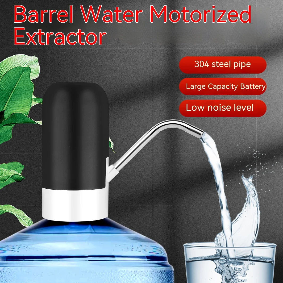 Personal Health Care Water Bottle Dispenser USB Rechargeable, Portable 5 Gallon Black Colour in use 
