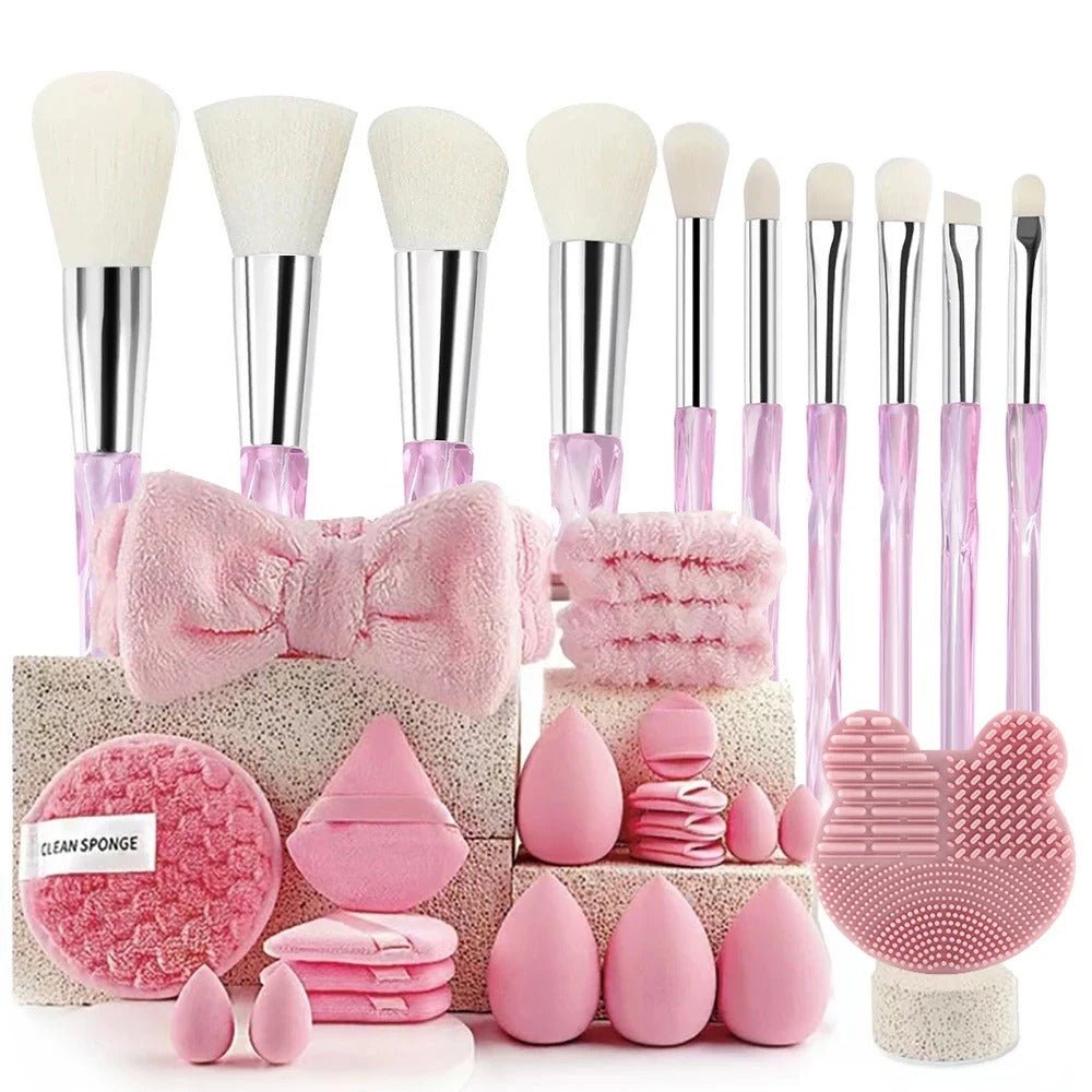 Soft Pink Makeup Brush Set for Flawless Application