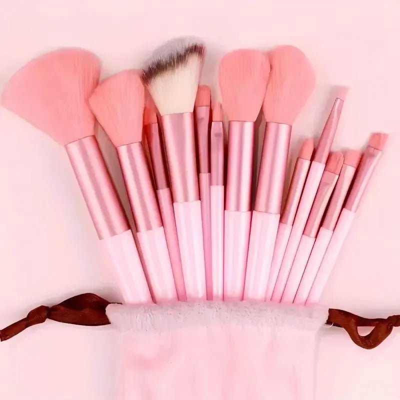 Soft Pink Makeup Brush Set for Flawless Application