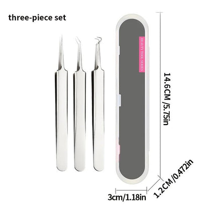 Health care products Acne Blackhead Remover Tools anti-allergic material stainless steel 3 set shown