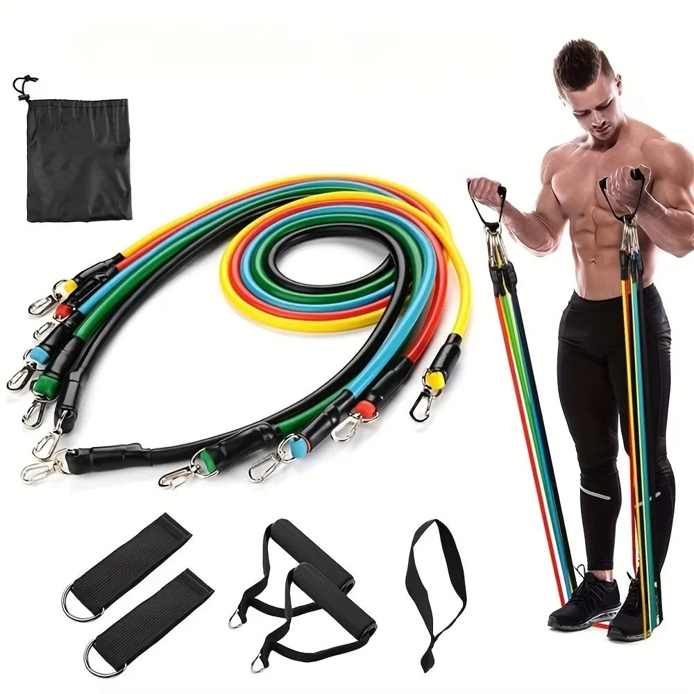 Fitness Yoga Resistance Tube Bands Set (100 lbs)