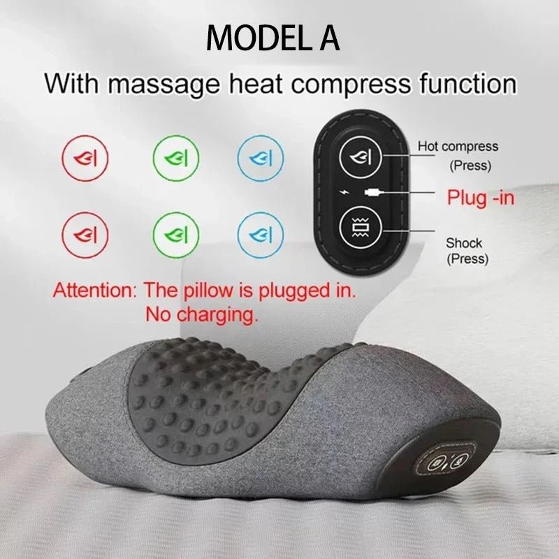 Wellness Electric Neck Heating Vibration Massager Pillow Grey Colour