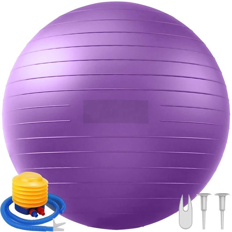 Gym Fitness Yoga Ball - Size: 55 cm/ 75 cm Purple Colour