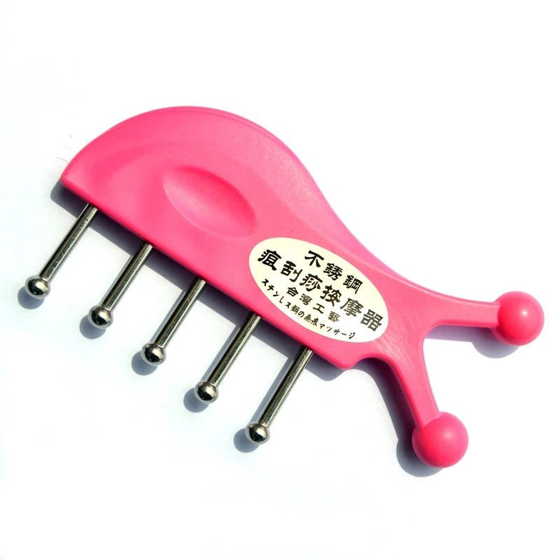 Personal Health Care Head/Body Geisha Board Massager Steel-Copper Comb Pink Colour