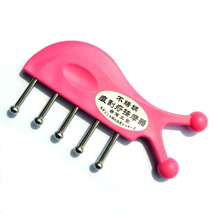 Personal Health Care Head/Body Geisha Board Massager Steel-Copper Comb Pink Colour
